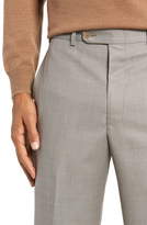 Thumbnail for your product : John W. Nordstrom R) Traditional Fit Flat Front Solid Wool Trousers
