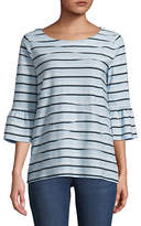 Thumbnail for your product : Jones New York Striped Bell-Sleeve Top
