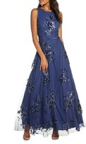Thumbnail for your product : Eliza J Sequin Floral Mesh Gown
