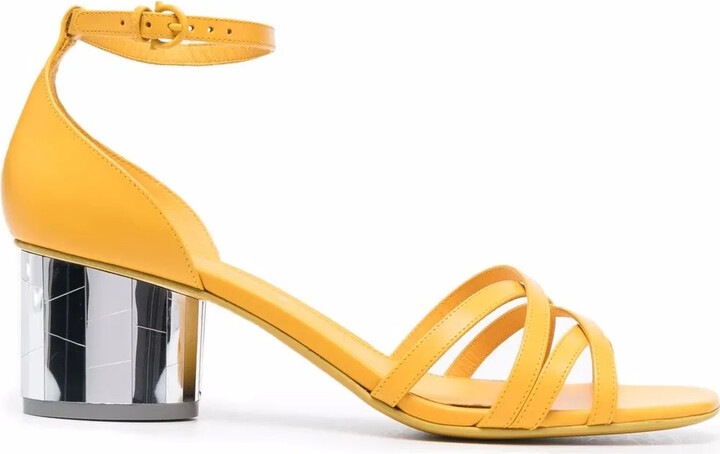 yellow block heels uk