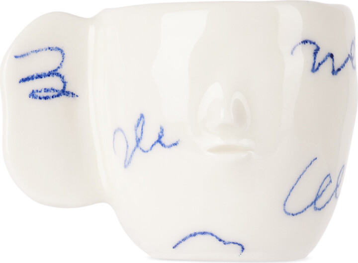 Rami Kim Studio White & Blue Scribble Espresso Cup