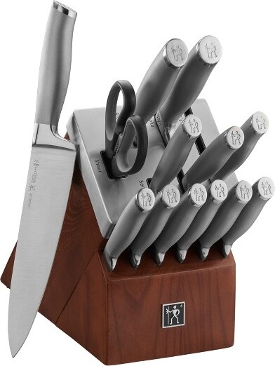 Zwilling J.A. Henckels HenckelsModernist14-pcSelf-SharpeningKnifeblocksetChefKnifeParingKnifeDarkBrownStainlessSteelWalnut