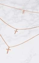 Thumbnail for your product : PrettyLittleThing Silver Renaissance Triple Cross Symbol Necklace