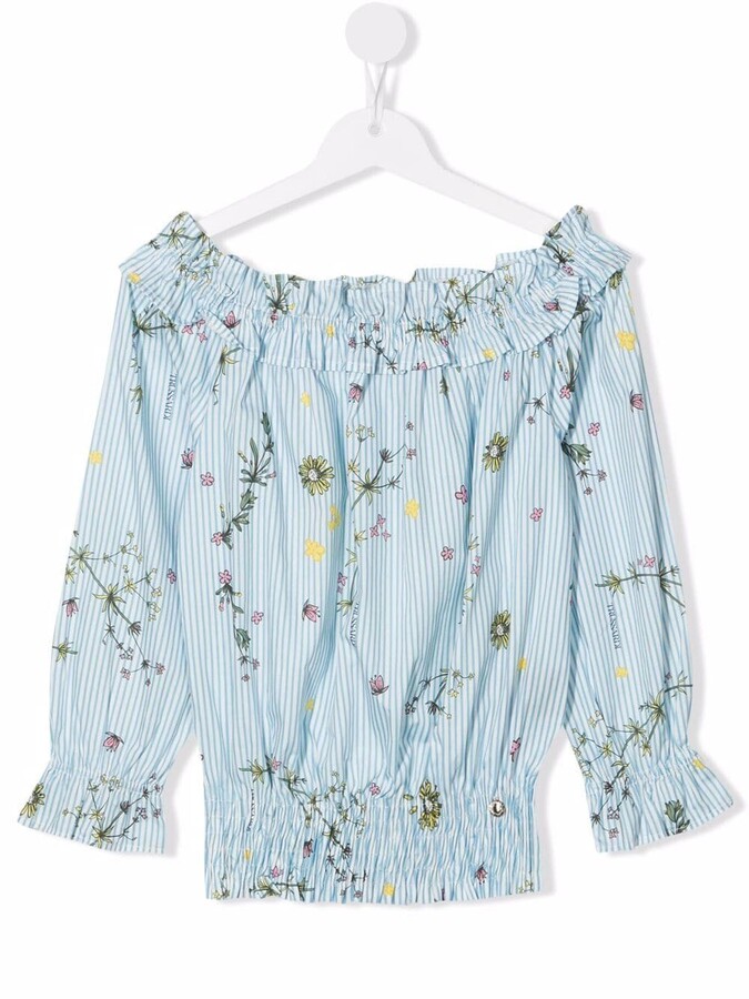 Trussardi Junior TEEN striped floral-print top - ShopStyle Girls' Shirts &  Blouses