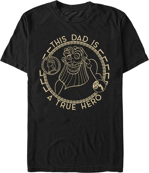 Hercules Men'sHerculesZeusThisDadisaTrueHeroT-Shirt-Black-XLarge