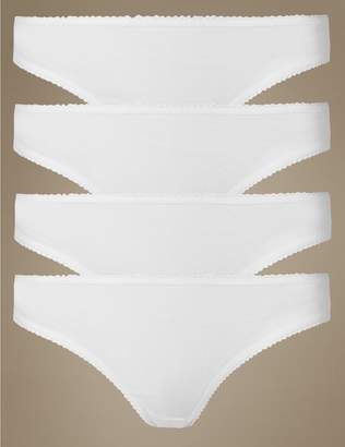 Marks and Spencer 4 Pack Pure Cotton High Leg Knickers
