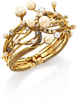 Thumbnail for your product : Erickson Beamon Stratosphere Crystal & Faux Pearl Statement Cuff Bracelet