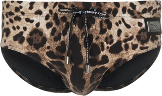 【送料&関税込】Dolce & Gabbana Animal Print Briefs Dolce & Gabbana leopard-print high-waisted Briefs | Brown