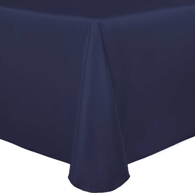 Ultimate Textile -10 Pack- Bridal Satin 108 X 156-Inch Oval Tablecloth Navy Blue