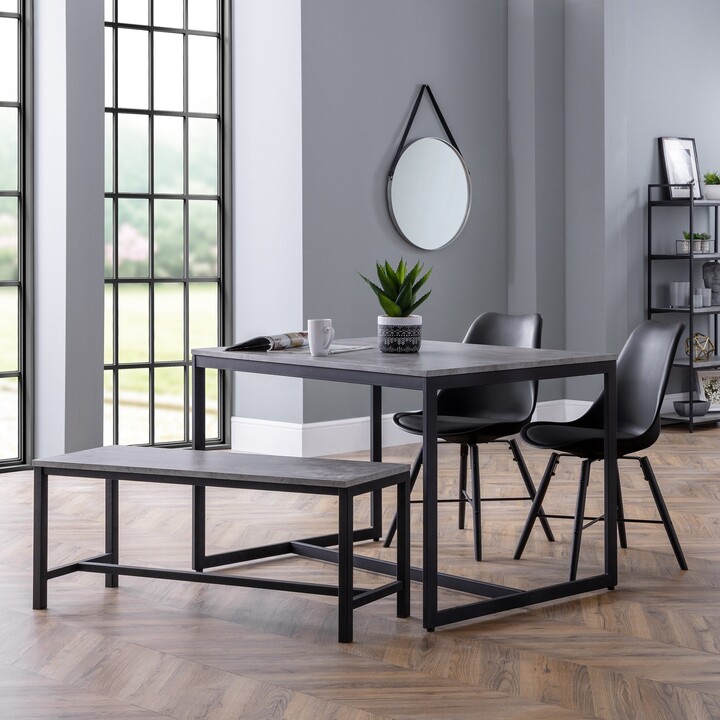 Dunelm Staten Rectangular Dining Table with 2 Kari Chairs and Bench