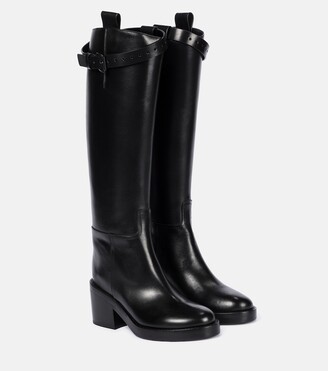 Ann Demeulemeester Leather knee-high riding boots