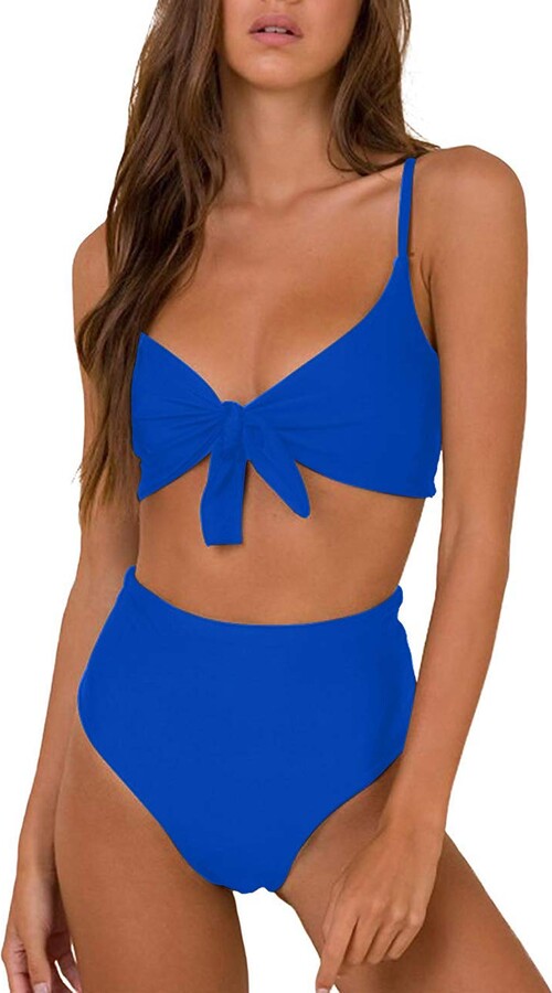 Honlyps Bikini Swimwear Womens High Waisted Two Piece Swimsuit Tie Knot