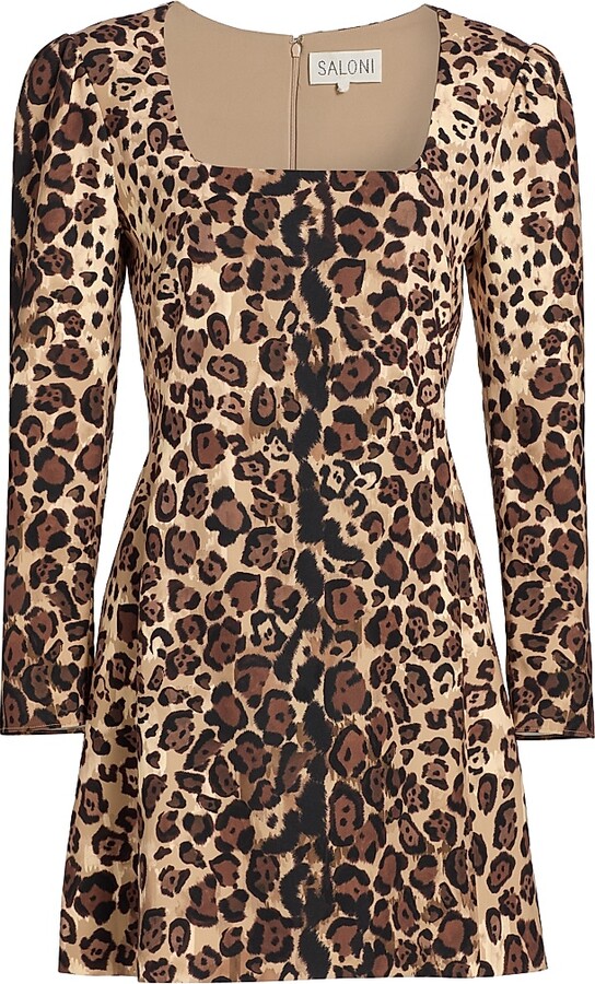 Saloni Women's Shree Leopard Print Minidress - Cheetah Gradient Plmt - Size 0