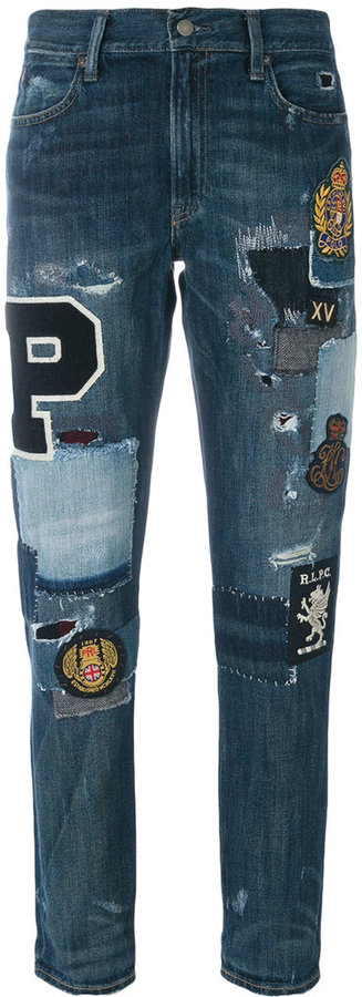 Jeans boyfriend Astor patchwork Ralph Lauren Bambina Abbigliamento Gonne Gonne denim 