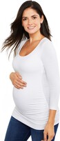 Thumbnail for your product : A Pea in the Pod Side Ruched 3/4 Sleeve Maternity T Shirt-White-L