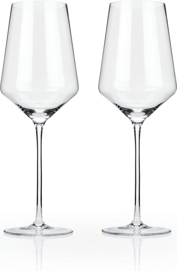 Viski Raye Angled Crystal Bordeaux Wine Glasses Set of 2 16 Oz