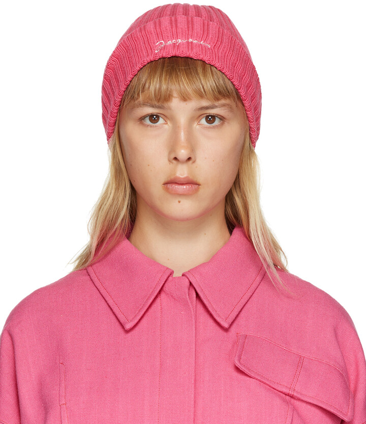 Jacquemus Pink 'Le Bonnet' Beanie - ShopStyle Hats
