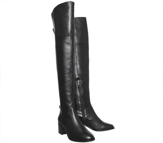 Office Katelyn Smart Over The Knee Boots Black Leather