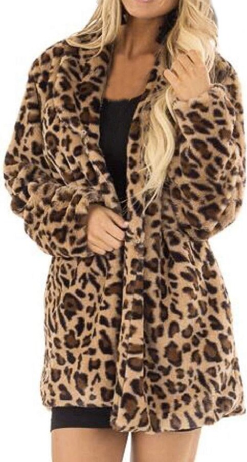 long faux leopard coat