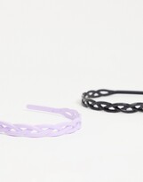 Thumbnail for your product : DesignB London twist headband 2 pack in acryllic