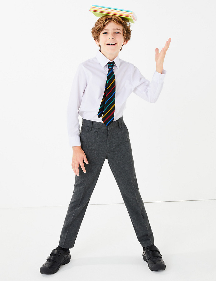 skinny leg grey school trousers