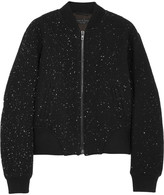 Thumbnail for your product : Rag and Bone 3856 Rag & bone Challenge embroidered textured-jersey bomber jacket