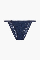 Thumbnail for your product : Cosabella Satin-trimmed Corded Lace Low-rise Briefs