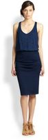 Thumbnail for your product : Splendid Ruched Cotton Slub Jersey Dress