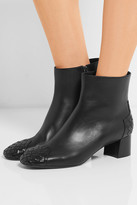 Thumbnail for your product : Bottega Veneta Intrecciato Leather Ankle Boots - Black