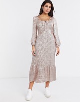 Thumbnail for your product : Topshop looped neck midi dress in pink