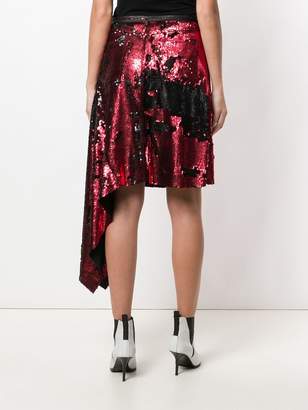 Marques Almeida asymmetric sequinned skirt