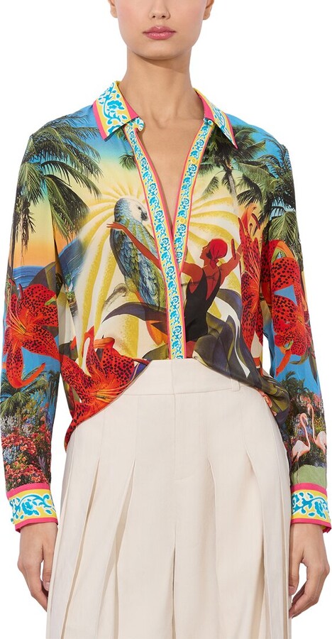 Alice + Olivia Willa Silk Top