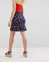 Thumbnail for your product : ASOS Wrap Mini Skirt With Tie Waist In Floral Print