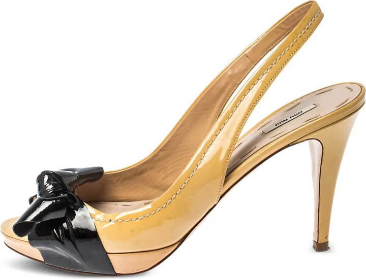 Miu Miu Pre-Owned 100mm Bow-Detail Slingback Pumps