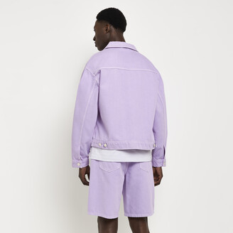 River Island boxy denim jacket in purple