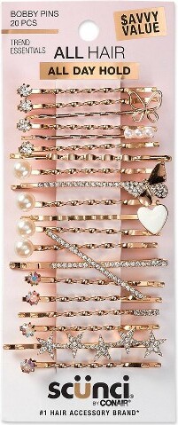 Scunci scünciRhinestoneandPearlEmbellishedMetalBobbyPins-AllHair-20pcs