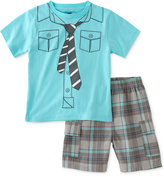 Thumbnail for your product : Kids Headquarters Little Boys' 2-Piece Tie Tee & Cargo Shorts Set