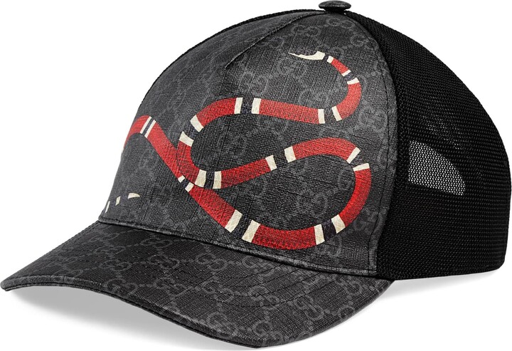 Gucci Kingsnake print GG Supreme baseball hat - ShopStyle