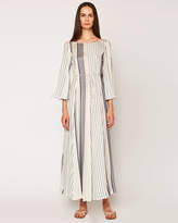 Thumbnail for your product : The Row Selar Striped Long-Sleeve Maxi Dress, White Pattern