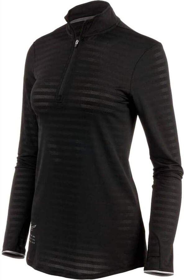 Mizuno Women's Alpha Eco Running Half Zip Sweatshirt In Black