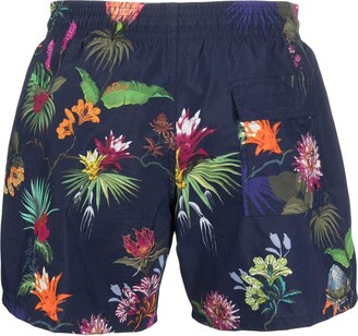 Etro Floral-Print Drawstring Swim Shorts