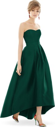 Alfred Sung Strapless High-Low Maxi Dress