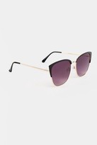 Thumbnail for your product : francesca's Tina Metal Rim Cat Eye Sunglasses - Black