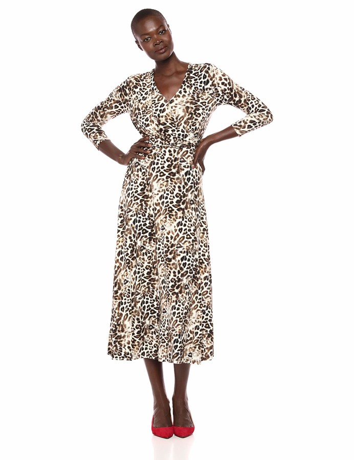 leopard wrap midi dress oasis
