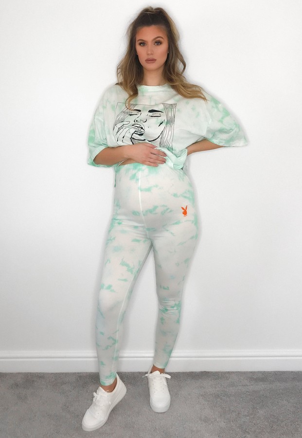 Missguided Playboy X Mint Tie Dye Maternity Leggings ShopStyle