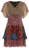Thumbnail for your product : Karen Millen Mixed Leopard-Print Mini Dress