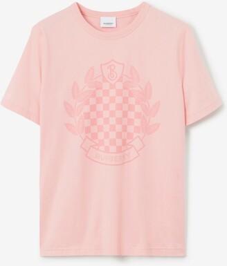 Burberry Chequered Crest Cotton T-shirt Size: XS