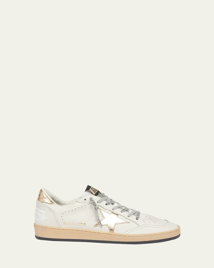 Golden Goose Ballstar Mixed Leather Low-Top Sneakers