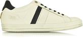 Thumbnail for your product : D’Acquasparta D'Acquasparta Davis Distressed Off White Leather and Blue Nubuck Men's Sneaker