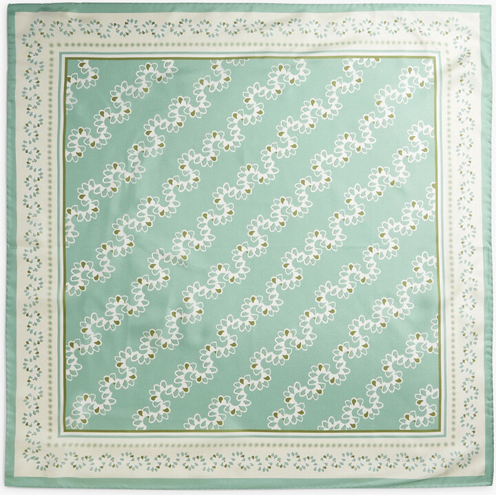 + Julia Berolzheimer Neptune printed silk-twill scarf